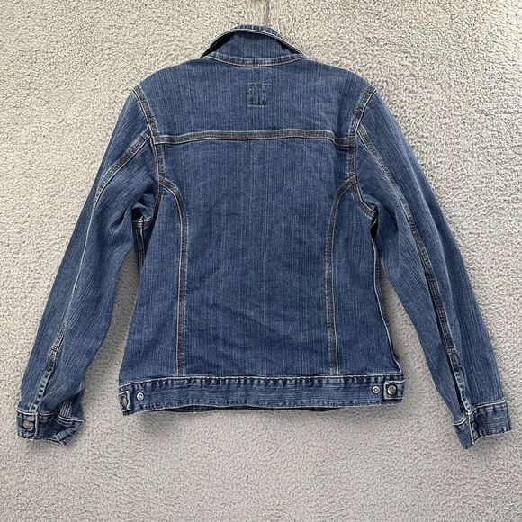 Carhartt Denim Jean Jacket Snap Button WJ001 Outdoor Travel Pockets Women's M - Picture 3 of 8